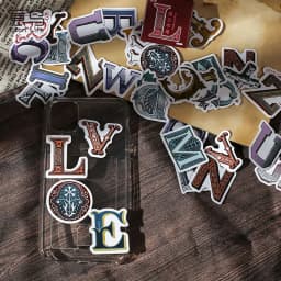 52 Pcs Washi Tape Stickers Set Vintage English Alphabet Letter Journal Decorative DIY Adhesive for Scrapbooking And Diary