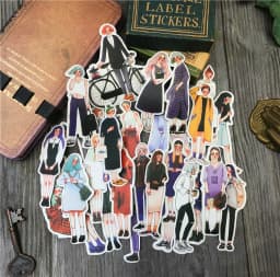 Cute Girls in the Stationery Shop Stickers Scrapbooking Craft Diary Album Phone Computer Seal Stickers Decorative