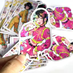 100PCS Custom Hologram Diaomnd Film Stickers Waterproof PVC Vinyl LOGO Cartoon Decoration Personalized Label For Business