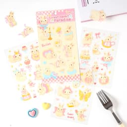 4sheets Cute Pet Tea Party Series Kawaii Cartoon Animal Decoration Stickers DIY Diary Scrapbook Aesthetics Stationery Stickers