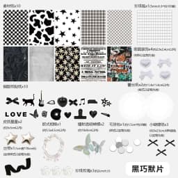 Kawaii Lace Bow Sticker Pack Manga Exhibition Accessories Material Pack DIY Background Decoration Aesthetics Supplies