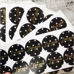 100pcs Vintage Creative Black Dots Series Round Kraft Paper Sticker for Handmade Products Gift Seal Sticker Label