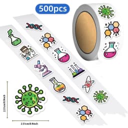 500PCS Chemical Material Roll Stickers Small Patterns Exquisite Stickers DIY Luggage Notebook Envelope Label Stickers