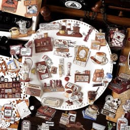 4style 40pcs Vintage Dark Art PET Stickers Creativity Decorative Diary Album Scrapbooking Collage material Junk Journal Supplies