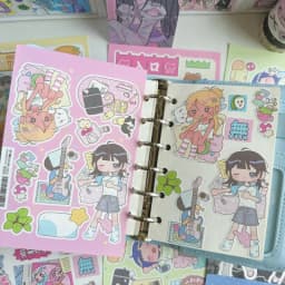 Cute Sweet Cool Japanese Girl Sticker Korean Kawaii Cartoon Y2k Stickers Hand Account Diary Planner Scrapbook Decorative Sticker