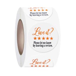 50-500pcs Please Leave a Review Sticker for Small Business Package White Thank You Sticker 5 Stars Feedback Stickers Stationary