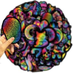 10/30/50PCS Black Edged Rainbow PVC Sticker Aesthetic Children's Decoration Scrapbooking Stationery School Supplies for Kids