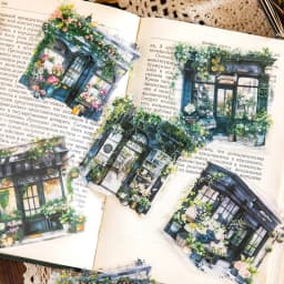 10Pcs There's A Flower Shop Series Decorative Sticker Vintage House Collage Scrapbooking Label Diy Diary Album Journal Planner