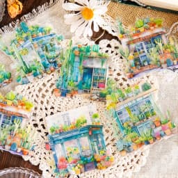 10Pcs There's A Flower Shop Series Decorative Sticker Vintage House Collage Scrapbooking Label Diy Diary Album Journal Planner
