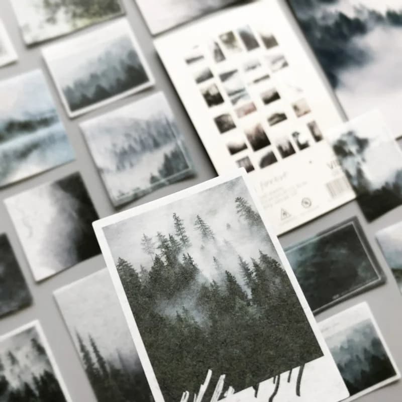 50Pcs Fog Forest Diary Decorative Stickers Pack DIY Label Stationery Deco Photograph Album Scrapbooking Flakes