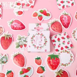 45 Pcs/Set Kawaii Strawberry Cheese Mini Paper Stickers for DIY Album Diary Scrapbooking Label Cute Stationery Decoration