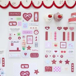 2sheets Kawaii Ins Love Bow Die Cutting Stickers Creative Decoration DIY Diary Album Scrapbook Aesthetics Stationery Stickers
