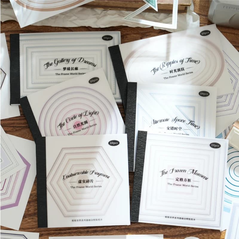 Journal GO 20pcs/lot Simple Scrapbooking Frame Stickers Junk Journal Planner Stationery Sticker Planner Decoration Boarder Label