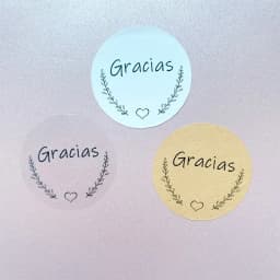 100Pcs Spanish Gracias Thank You Love Wreath Sealing Sticker DIY Decorative Stickers Gift Package Handmade 3.5CM