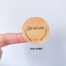 100Pcs Spanish Gracias Thank You Love Wreath Sealing Sticker DIY Decorative Stickers Gift Package Handmade 3.5CM