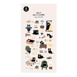 Korean Import Suatelier Novelty Black Cat Nylon Stickers Cute Scrapbooking Diy Journaling Diary Stationery Sticker Decor School