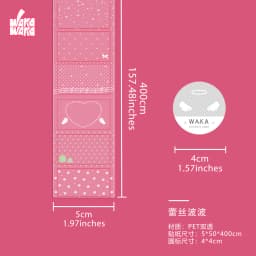 WAKAWAKA PET Transparent Sticker Cute Lace Dot Deco Sticker Roll for Scrapbooking Diy Arts Crafts Album