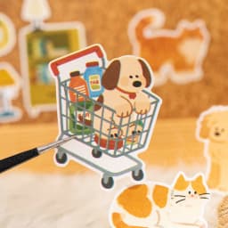 2sheets Small Daily Series Kawaii Cartoon Animal Die Cutting Stickers DIY Diary Scrapbook Aesthetics Stationery Stickers