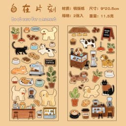 2sheets Small Daily Series Kawaii Cartoon Animal Die Cutting Stickers DIY Diary Scrapbook Aesthetics Stationery Stickers