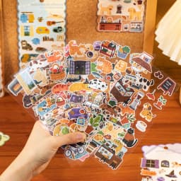 2sheets Small Daily Series Kawaii Cartoon Animal Die Cutting Stickers DIY Diary Scrapbook Aesthetics Stationery Stickers