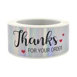 120Pcs 1x3 inch Rainbow Laser Thank You for Your Order Stickers Small Business Stickers Adhesive Labels Handmade Decor