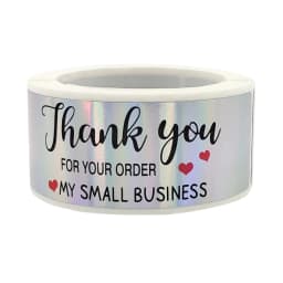 120Pcs 1x3 inch Rainbow Laser Thank You for Your Order Stickers Small Business Stickers Adhesive Labels Handmade Decor