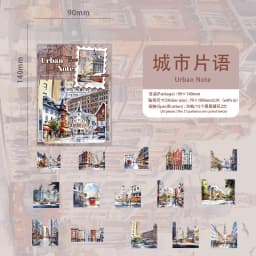 30pcs/1lot Kawaii Stationery Stickers Landscape Collection Language Junk Journaling Decorative Scrapbooking for Scrapbook