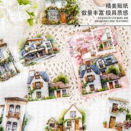 30pcs/1lot Kawaii Stationery Stickers Landscape Collection Language Junk Journaling Decorative Scrapbooking for Scrapbook