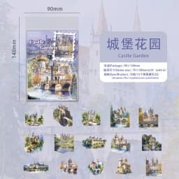 30pcs/1lot Kawaii Stationery Stickers Landscape Collection Language Junk Journaling Decorative Scrapbooking for Scrapbook