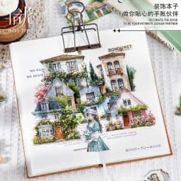 30pcs/1lot Kawaii Stationery Stickers Landscape Collection Language Junk Journaling Decorative Scrapbooking for Scrapbook