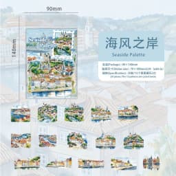 30pcs/1lot Kawaii Stationery Stickers Landscape Collection Language Junk Journaling Decorative Scrapbooking for Scrapbook
