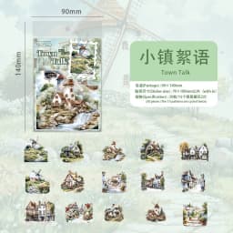 30pcs/1lot Kawaii Stationery Stickers Landscape Collection Language Junk Journaling Decorative Scrapbooking for Scrapbook