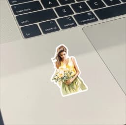 Fantasy Yellow Watercolor Summer Long Skirt Girl Stickers Cute Crafts Scrapbooking Planner Journal Stationery Planner Kawaii