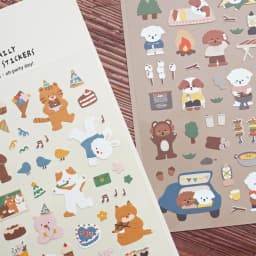 Korean Import Suatelier Go Camping Puppy Party Day Stickers Scrapbooking Diy Journal Dairy Cute Decor Stationery Sticker
