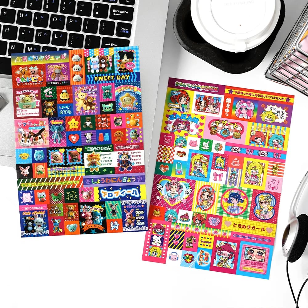 1 Sheet Rainbow Dream Series Kawaii Decorative Sticker Creative Collage DIY Diary Scrapbook Handmade Material Stationery Sticker