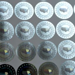 United states of America Hologram stickers in 20mm GOLD SILVER New design Holographic security stickers VOID after removed