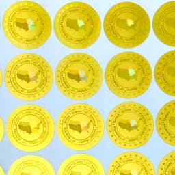 United states of America Hologram stickers in 20mm GOLD SILVER New design Holographic security stickers VOID after removed