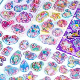 3 pcs/6 pcs Cute Fragrant Glitter Shaking Sticker 3D Cartoon Scrapbooking Diy Journaling Stationery Diary Sticker School Gift