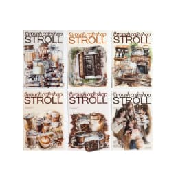 30pcs/1lot Kawaii Stationery Stickers Walking Coffee House Junk Journaling Decorative Scrapbooking for stickers Scrapbook