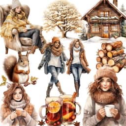 20Pcs/Pack Warm Winter Girls Sticker DIY Craft Scrapbooking Album Junk Journal Decorative Stickers