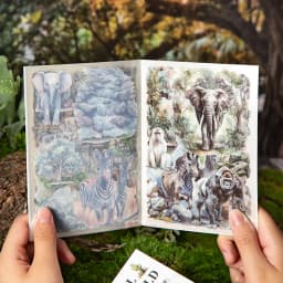 20sheets Cute Stationery Sticker Forest Animal Landscape PET Die Cutting Sticker Book Scrapbook DIY Decorative Material Sticker