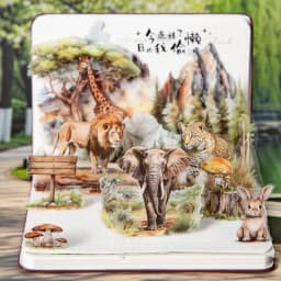 20sheets Cute Stationery Sticker Forest Animal Landscape PET Die Cutting Sticker Book Scrapbook DIY Decorative Material Sticker