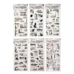 JIANWU Traces and Threads Series Vintage Film Label Landscape Material Collage PET Sticker Creative DIY Journal Stationery