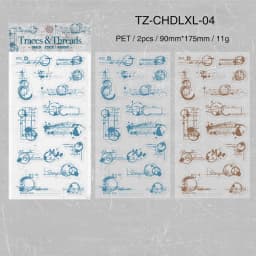 JIANWU Traces and Threads Series Vintage Film Label Landscape Material Collage PET Sticker Creative DIY Journal Stationery