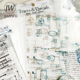 JIANWU Traces and Threads Series Vintage Film Label Landscape Material Collage PET Sticker Creative DIY Journal Stationery