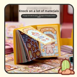 Kawaii Cute Girl Mini Pocket Dress-Up Stickers Book Creative DIY Scene Dress-Up Sticker Book for Children's Gifts and Rewards