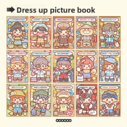 Kawaii Cute Girl Mini Pocket Dress-Up Stickers Book Creative DIY Scene Dress-Up Sticker Book for Children's Gifts and Rewards
