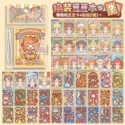Kawaii Cute Girl Mini Pocket Dress-Up Stickers Book Creative DIY Scene Dress-Up Sticker Book for Children's Gifts and Rewards