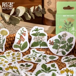46 Pcs/Box Green Plant & Flower Decorative Stationery Stickers for Scrapbooking DIY Diary Album Stick Labels