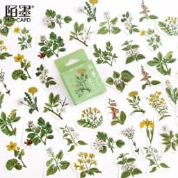46 Pcs/Box Green Plant & Flower Decorative Stationery Stickers for Scrapbooking DIY Diary Album Stick Labels